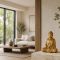 Goldfarbene Buddha-Figur in Meditation, 20 cm