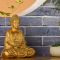Goldfarbene Buddha-Figur in Meditation, 20 cm
