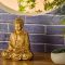 Goldfarbene Buddha-Figur in Meditation, 20 cm