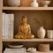 Goldfarbene Buddha-Figur in Meditation, 20 cm