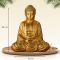 Goldfarbene Buddha-Figur in Meditation, 20 cm
