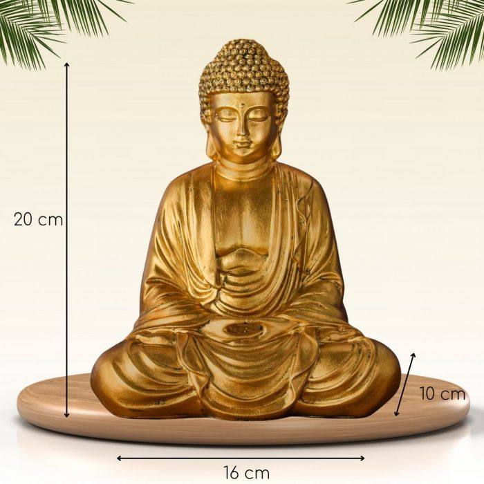 Goldfarbene Buddha-Figur in Meditation, 20 cm