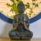 Große Buddha-Figur in Bronzeoptik, sitzend, 38 cm