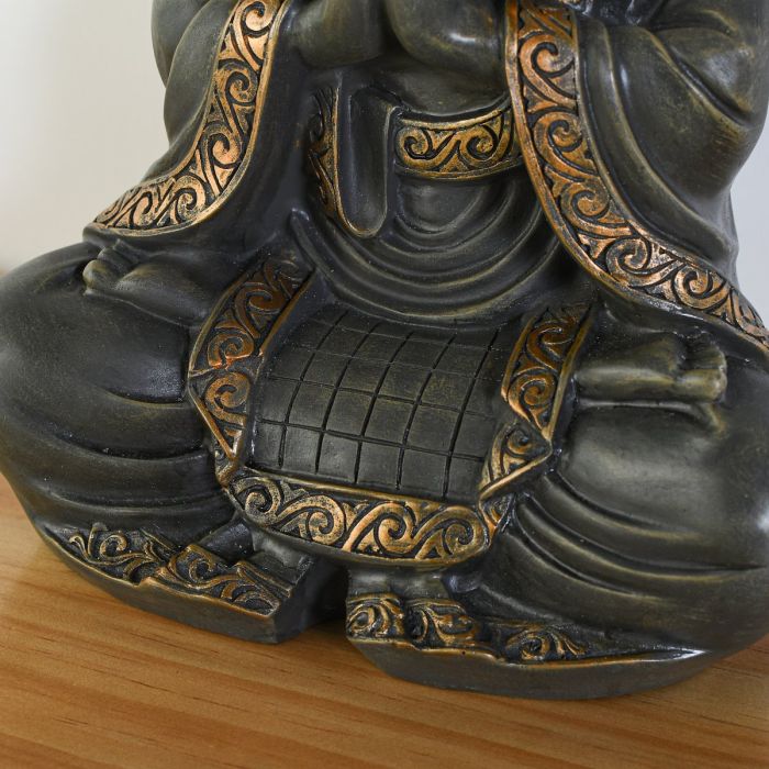 Große Buddha-Figur in Bronzeoptik, sitzend, 38 cm