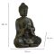 Große Buddha-Figur in Bronzeoptik, sitzend, 38 cm