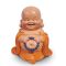 Lachender Mönch mit Perlenkette, orange, 10 cm