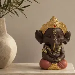 Sitzende Ganesha-Figur aus Polyresin, 11,5 cm