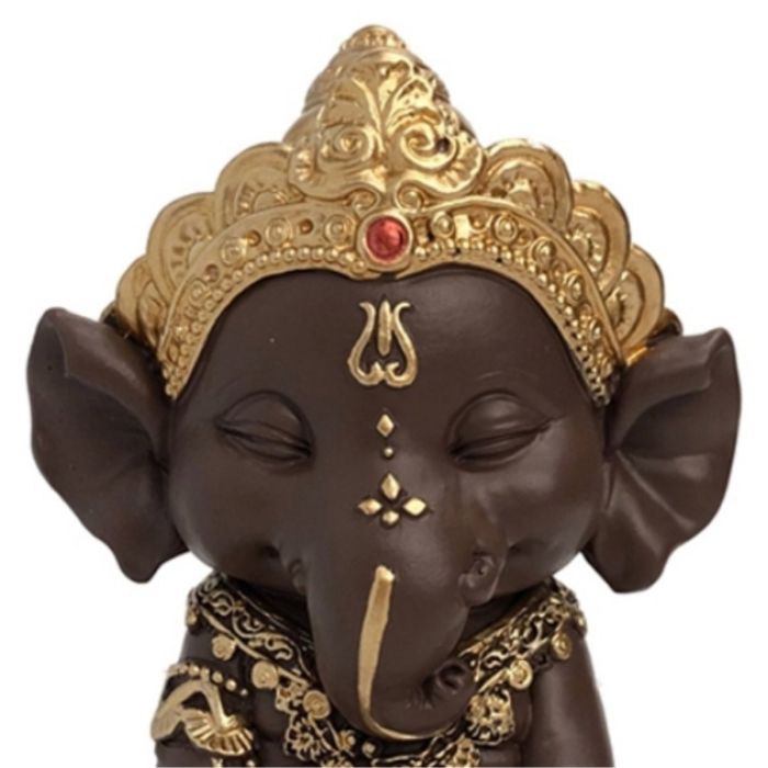 Sitzende Ganesha-Figur aus Polyresin, 11,5 cm