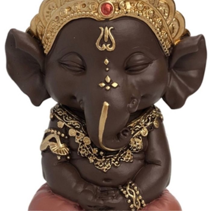 Sitzende Ganesha-Figur aus Polyresin, 11,5 cm