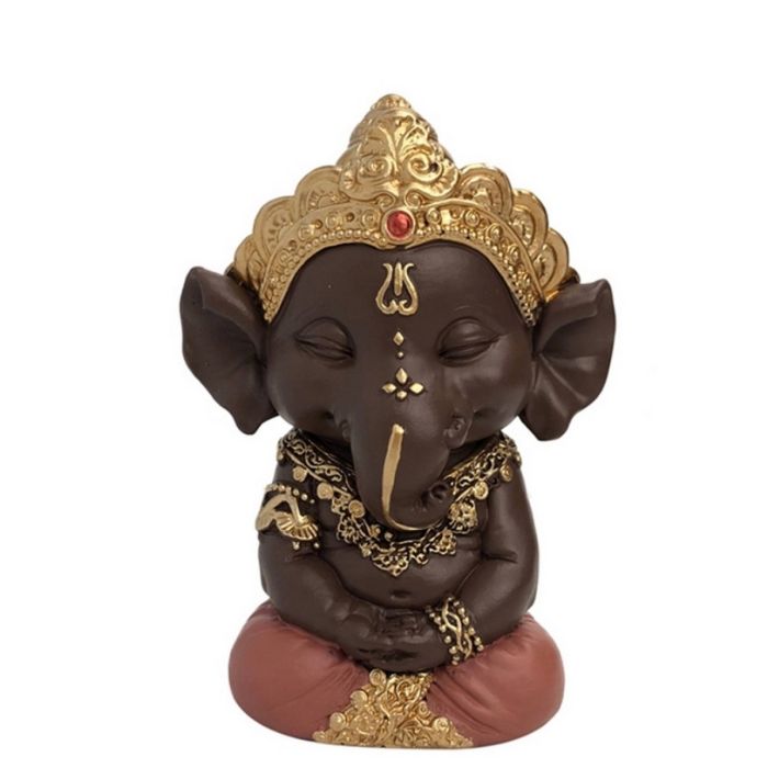 Sitzende Ganesha-Figur aus Polyresin, 11,5 cm