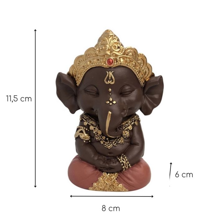 Sitzende Ganesha-Figur aus Polyresin, 11,5 cm