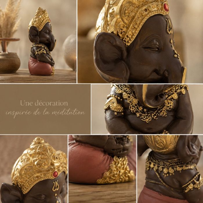 Sitzende Ganesha-Figur aus Polyresin, 11,5 cm