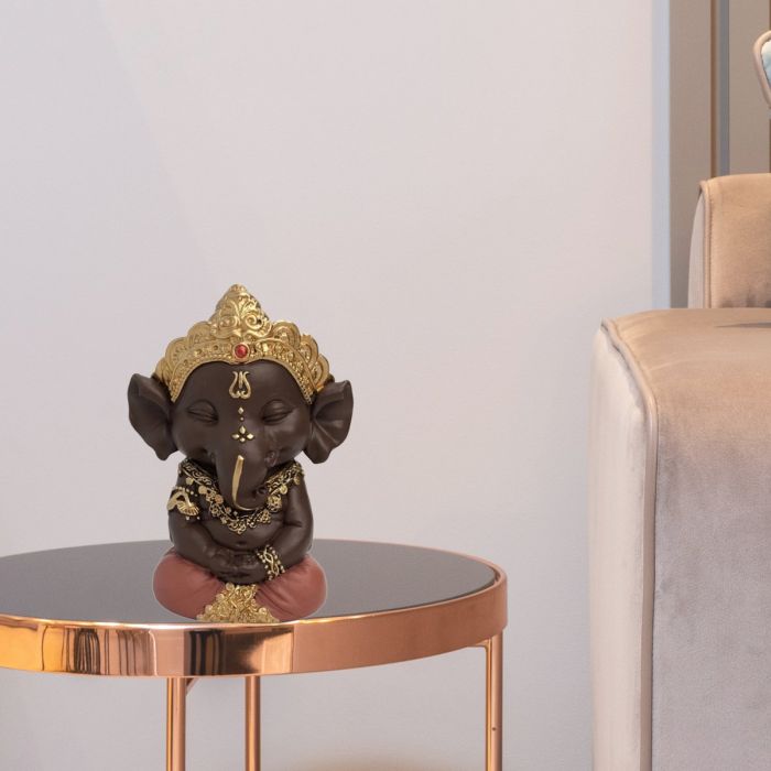 Sitzende Ganesha-Figur aus Polyresin, 11,5 cm