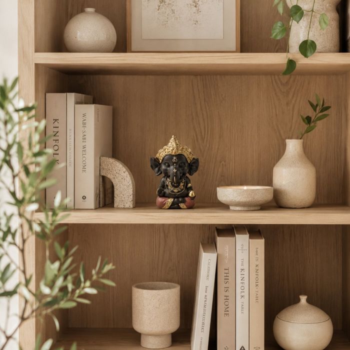 Sitzende Ganesha-Figur aus Polyresin, 11,5 cm