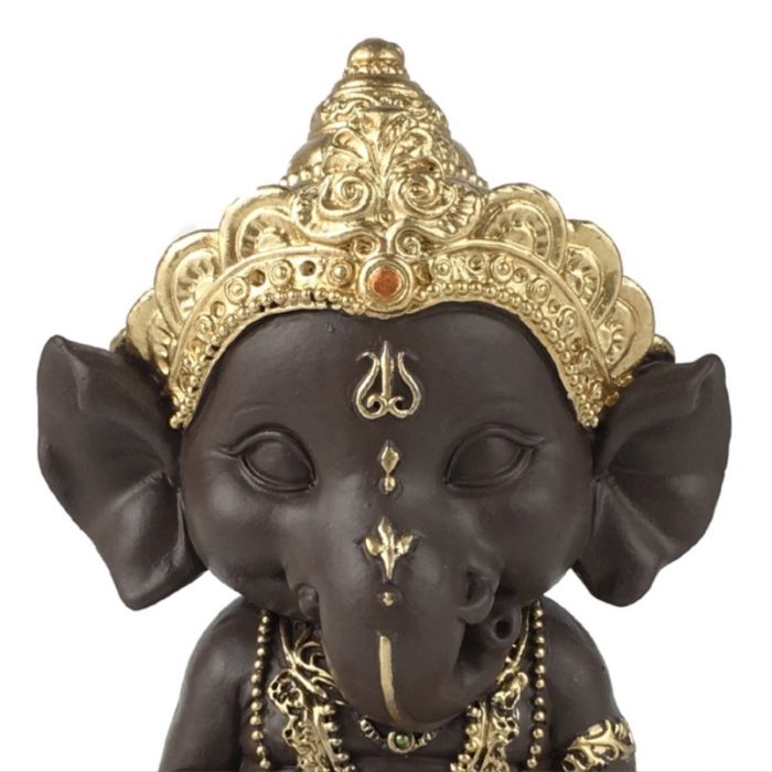 Sitzende Ganesha-Figur aus Polyresin, 11,5 cm