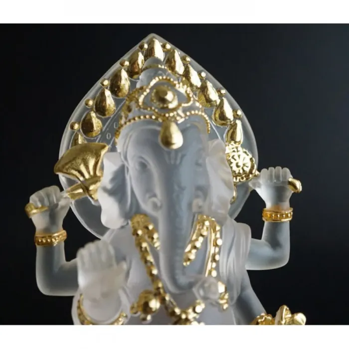 Ganesha-Figur aus transparentem Polymer, 21,5 cm