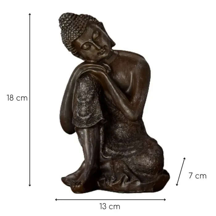 Sitzender Thai-Buddha in nachdenklicher Haltung, 18 cm