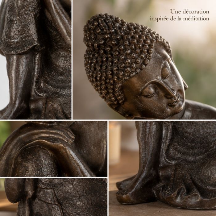 Sitzender Thai-Buddha in nachdenklicher Haltung, 18 cm