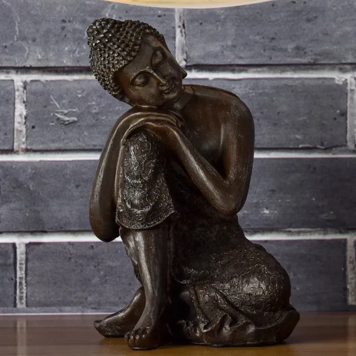Sitzender Thai-Buddha in nachdenklicher Haltung, 18 cm