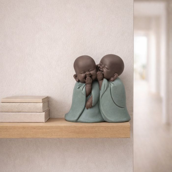 Zwei flüsternde Mönche „Mönchsgeflüster“, 12 cm