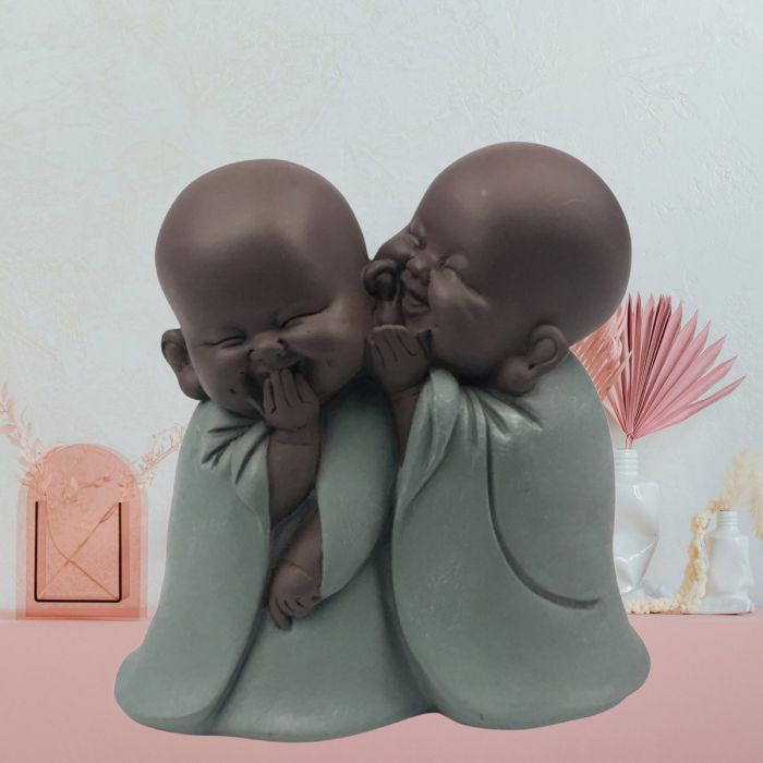 Zwei flüsternde Mönche „Mönchsgeflüster“, 12 cm