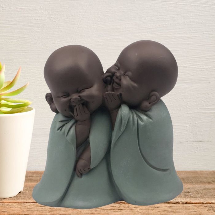 Zwei flüsternde Mönche „Mönchsgeflüster“, 12 cm