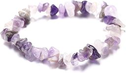 Armband aus Natursteinen, Amethyst, 18 cm