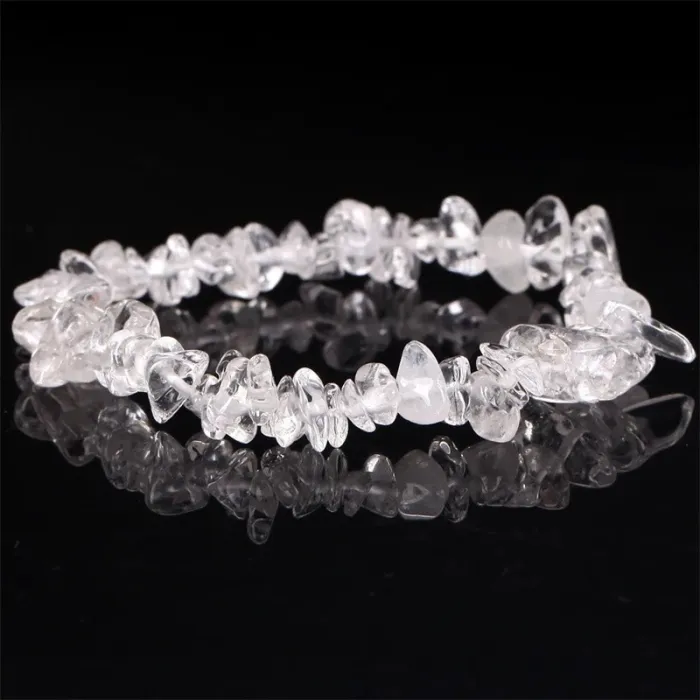 Armband aus Natursteinen, Bergkristall, 18 cm