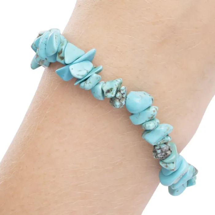 Armband aus Natursteinen, Türkis, 18 cm