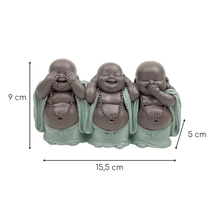 Drei lachende Mönche – nichts sehen, hören, sagen, 9 cm