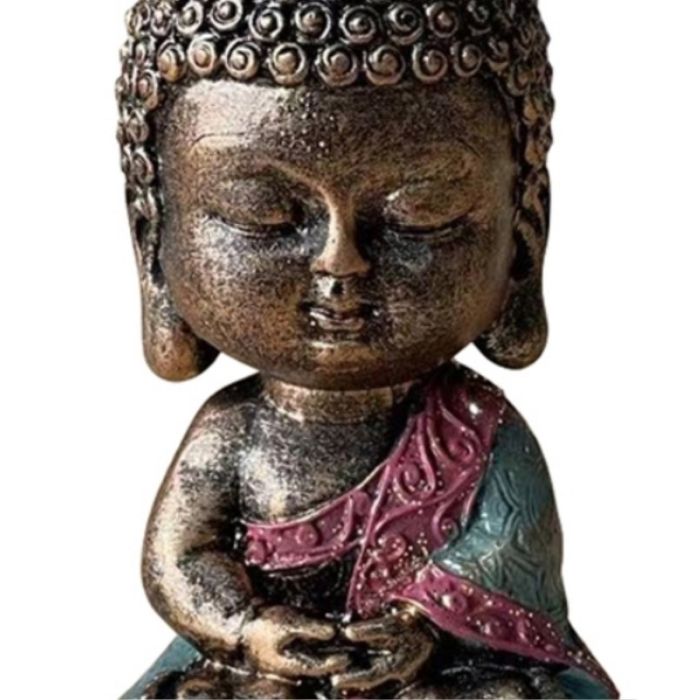 Meditierender Baby-Buddha in Grün, 14 cm