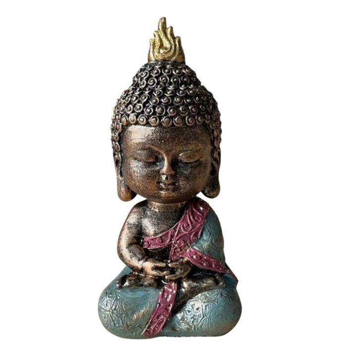 Meditierender Baby-Buddha in Grün, 14 cm