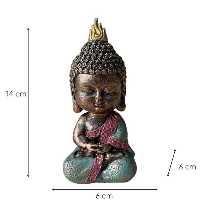 Meditierender Baby-Buddha in Grün, 14 cm