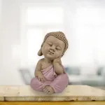 Sitzende Buddha-Figur in nachdenklicher Haltung, 12,5 cm