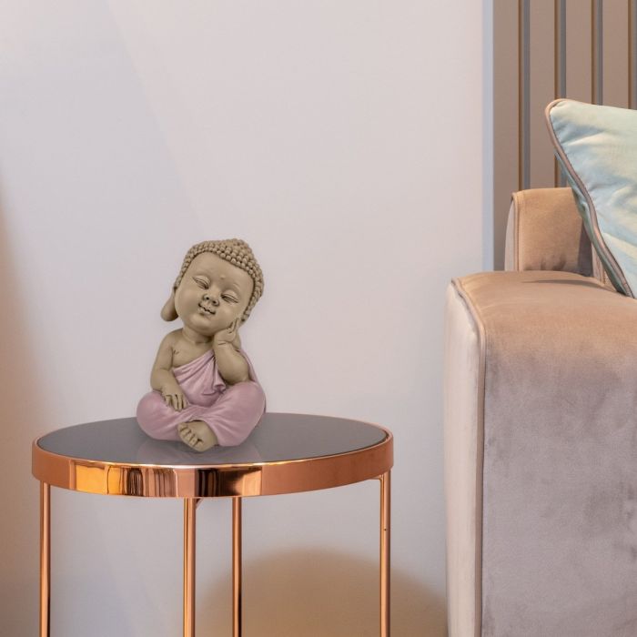 Sitzende Buddha-Figur in nachdenklicher Haltung, 12,5 cm
