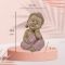 Sitzende Buddha-Figur in nachdenklicher Haltung, 12,5 cm