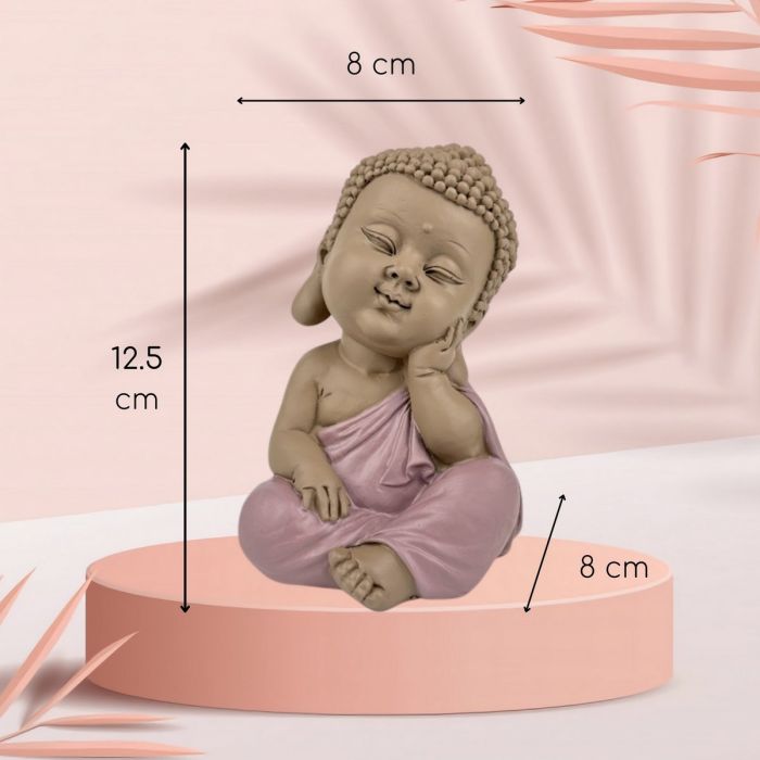 Sitzende Buddha-Figur in nachdenklicher Haltung, 12,5 cm